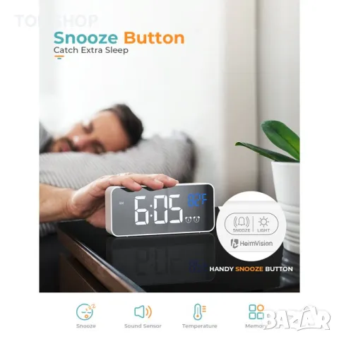 LED цифров будилник, Сензор за звук и температура, снимка 2 - Други - 48648170