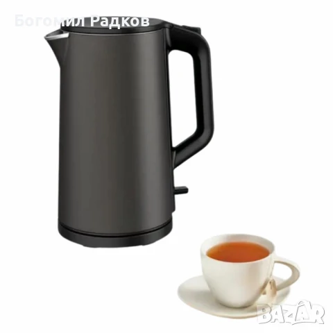 Безжична електрическа кана Muhler WK-179D — с двуслойно покритие и капацитет 1,5 л