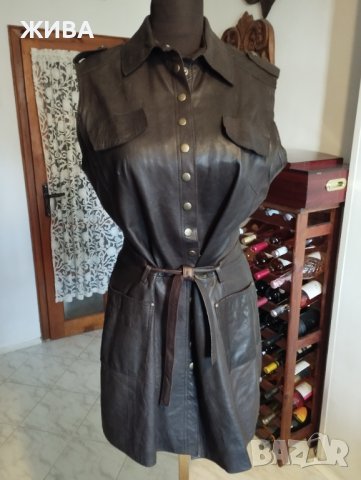 ЕСТЕСТВЕНА КОЖА дамски кафяв сукман, снимка 2 - Сукмани - 43957420