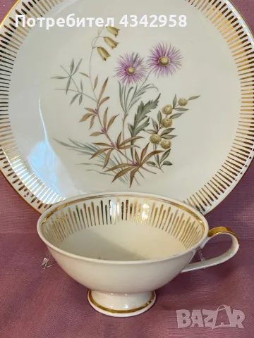 Bareuther.1937-1945 Чаша и чиния., снимка 2 - Антикварни и старинни предмети - 49628543