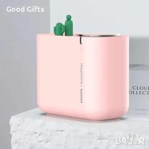 Ултразвуков овлажнител за въздух, Арома дифузер за етерични масла, 3000ml - Cactus, снимка 2 - Други стоки за дома - 48039188