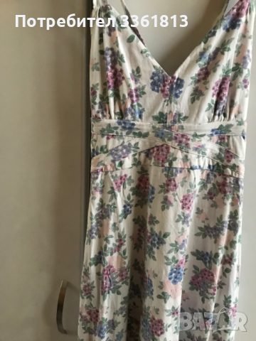 Продавам нова рокля  от памук и еластан на флорални мотиви , снимка 2 - Рокли - 36478543