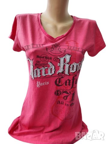 Hard Rock Cafe Paris, M размер, розова дамска тениска, снимка 2 - Тениски - 40609156