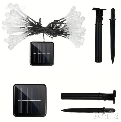 5460 Многоцветни соларни лампички Капки, 20 светодиода, снимка 6 - Декорация за дома - 47978106