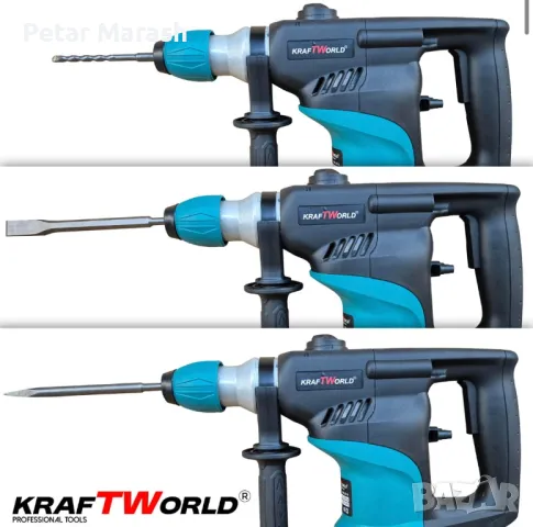 Мощен Ударен Къртач 2000W 5.5J KraftWorld за Тежки Задачи, снимка 3 - Бормашини - 50367137