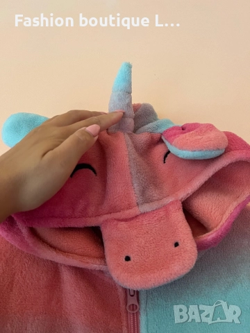 Цял плюшен гащеризон еднорог с опашка и ушички с рог на качулката S / M размер 🦄🦄🦄🦄🦄🦄🦄🦄🦄, снимка 6 - Други - 51809098