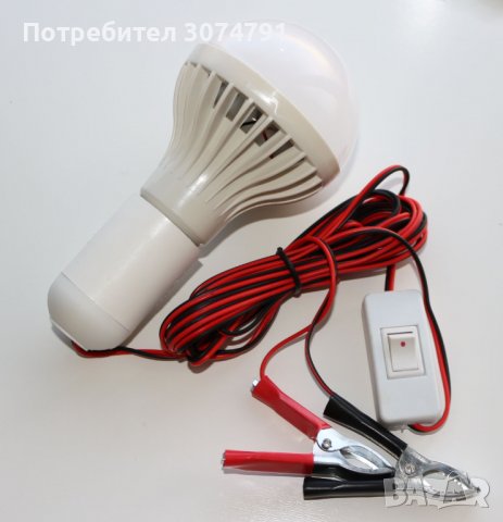 Подвижна работна LED лампа, С кабел и щипки за акумулатор, ON/OFF ключ, 12V, 9W, снимка 5 - Аксесоари и консумативи - 39527915