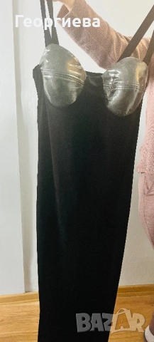 Рокля от кадифе и лак , снимка 3 - Рокли - 53224630