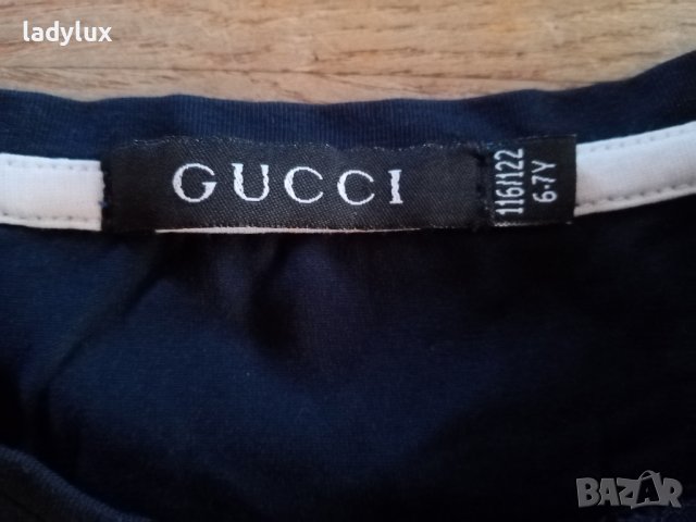 Gucci, с камъчета, за ръст 116-122 см.. Код 2176, снимка 7 - Детски тениски и потници - 43943986