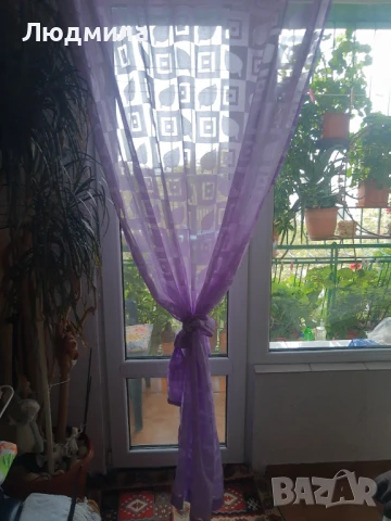 Пердета,два броя,лилави,с панделки за разделяне,декорация, снимка 17 - Пердета и завеси - 48922770