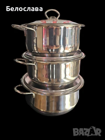 Комплект от три тенджери ИНОКС AREA с турско качество , снимка 1