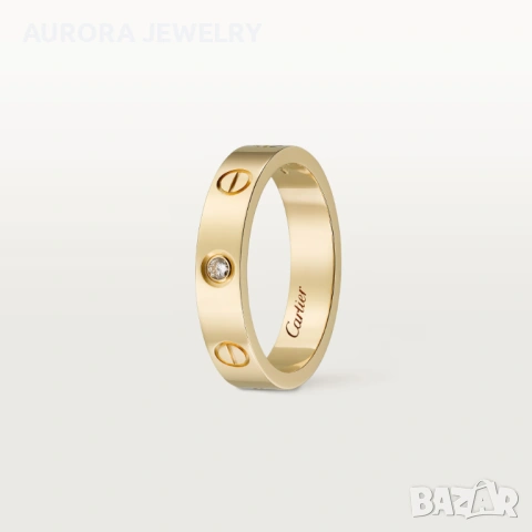 CARTIER Love Gold 1 Diamond Small Model Пръстен, снимка 8 - Пръстени - 53029471