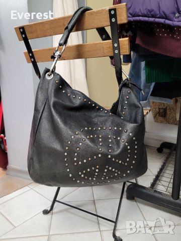 ABRO естествена кожа черна чанта,тип торба( от 195€ до 400€  в интернет сайтове), снимка 9 - Чанти - 38985745
