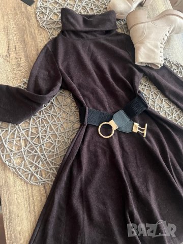 Плътна кафява рокля, снимка 3 - Рокли - 42946988