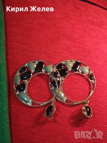 ЕФЕКТНИ ЗЛАТИСТИ КРИСТАЛНИ АРТ ОБЕЦИ с ЕМАЙЛ-ЛАК 4267, снимка 9 - Обеци - 36540531