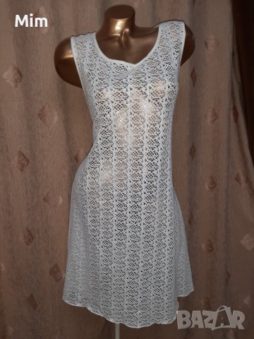 XXL/XXXL Бяла дантелена рокля за едра дама , снимка 1 - Рокли - 40514269