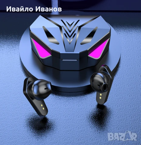 Геймърски блутут слушалки TWS + RGB Led