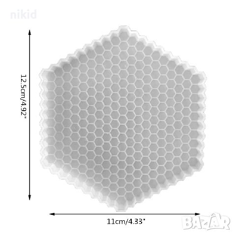 ситни пчелни килийки медена пчелна пита шестоъгълник подложка силиконов молд форма фондан смола гипс, снимка 4 - Форми - 36627544