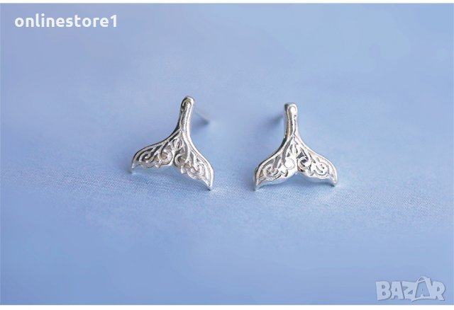 Сребърни Обеци Русалка - 925 печат сребро BT415, снимка 6 - Обеци - 28148574