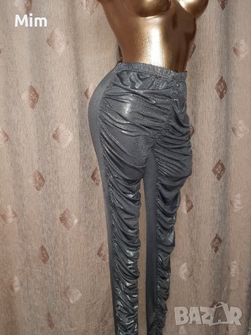 Nu M Сребрист змийски принт с мокър ефект , снимка 5 - Клинове - 40524580