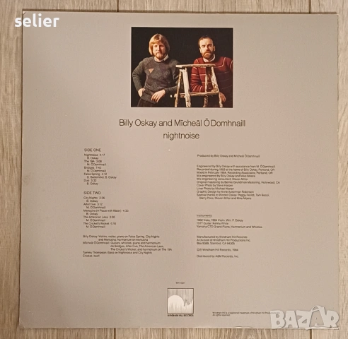 Billy Oskay And Mīcheāl Ō Domhnaill ‎– Nightnoise Издание 🇺🇸 USA 1984г Стил:JAZZ,New Age Състояние, снимка 2 - Грамофонни плочи - 53419638