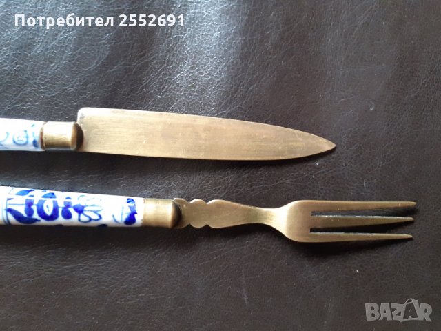 Винтидж ножче и виличка, снимка 3 - Антикварни и старинни предмети - 28553657