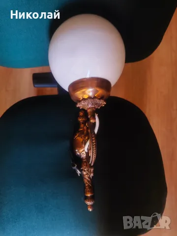 Продавам бронзов стенен аплик красота и изящество , снимка 3 - Лампи за стена - 50179388