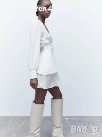 Рокля на волани с дълъг ръкав на Zara,нова с етикит, снимка 3 - Рокли - 52713971