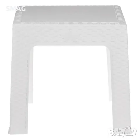 Помощна Маса за Тераса Пластмаса Бял Ратан 48x48x41см S_1247874, снимка 2 - Маси - 50048042