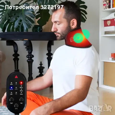 Поддържане на врата с вибрация, захранвано от USB, с регулируема температура, 3 нива на интензивност, снимка 1