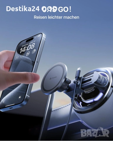 Магнитна стойка за телефон MagSafe за кола за въздуховод, снимка 4 - Аксесоари и консумативи - 53465362