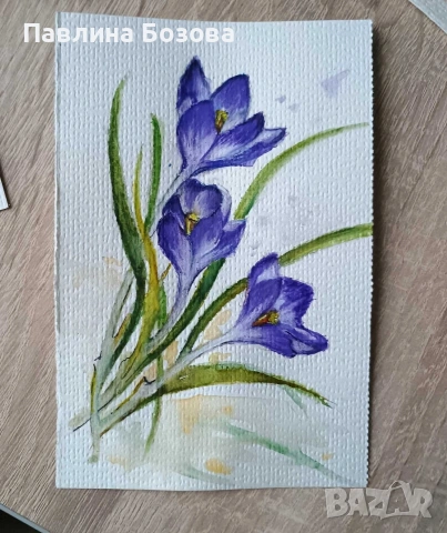 Картини за осми март /Акварел, снимка 5 - Картини - 53096522