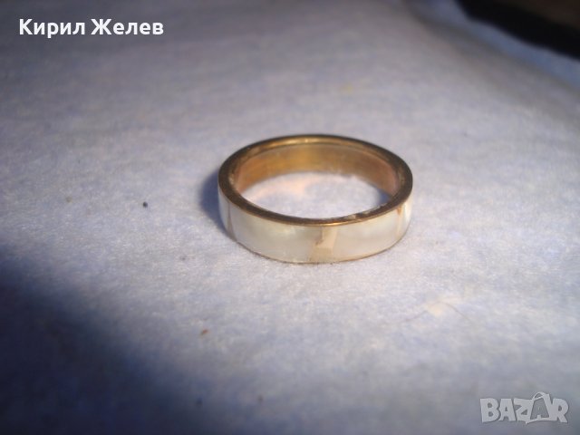 СТАР БРОНЗОВ СЕДЕФЕН АРТ ДЕКО ПРЪСТЕН Тип ХАЛКА МАЙСТОРСКА РЪЧНА ИЗРАБОТКА със СЕДЕФ 27609, снимка 9 - Антикварни и старинни предмети - 37412639