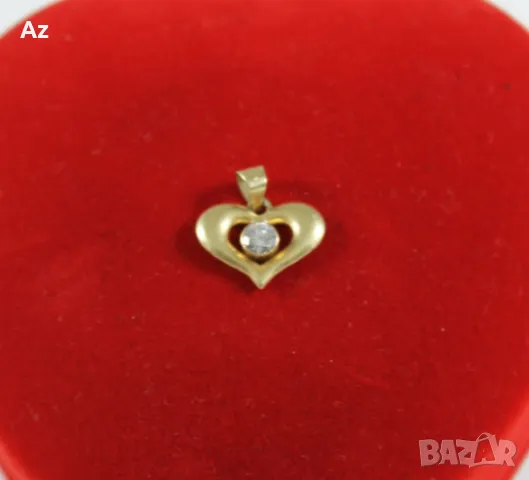 Златна висулка Сърце , снимка 4 - Колиета, медальони, синджири - 36466036