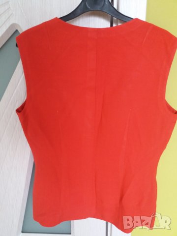 Дамска блуза с копчета без ръкав червена, снимка 2 - Елеци - 33225102