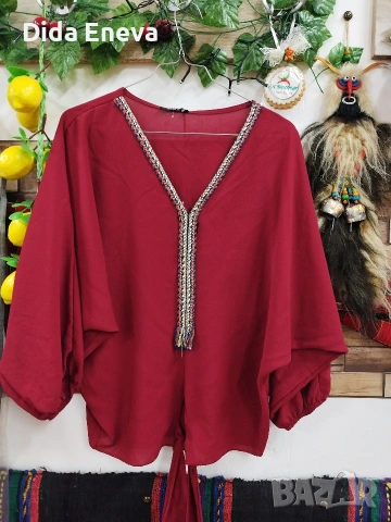 Дамска блуза с прилеп ръкави