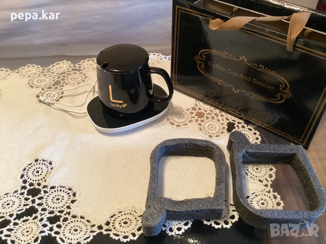 Чаша порцеланова с капаче,лъжичка и котлонче за офис , снимка 4 - Други - 53087000