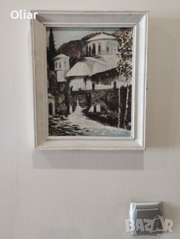 Много красива стара българска картина. Масло. , снимка 2 - Картини - 43914824