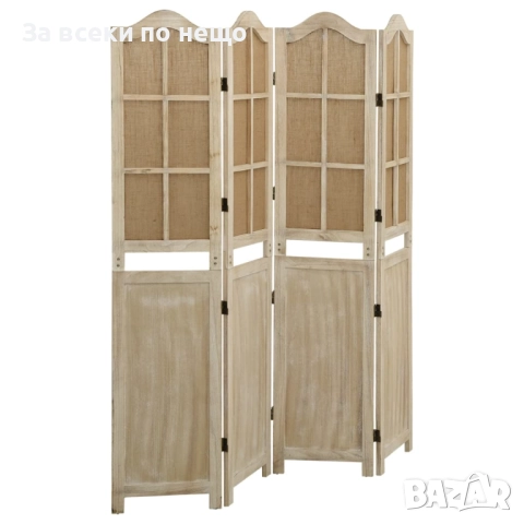 Параван за стая, 4 панела, кафяв, 140x165 см, плат Код P1150