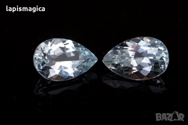 Чифт бял топаз капки 11.13ct