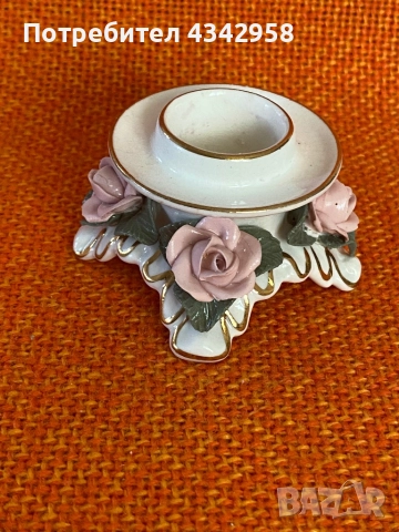 Alka. Germany.1950 г.Винтидж свещник с рози.