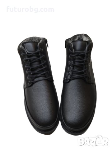 Елегантни мъжки боти в черен цвят водоустойчиви, снимка 3 - Мъжки боти - 34844615