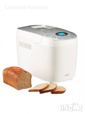 ✨Хлебопекарна ECG PCB 815, 800W, 2 бъркалки, Бял