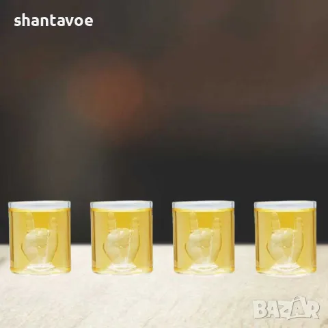 Комплект стъклени Рок шотове - 4 броя, снимка 3 - Чаши - 49369993