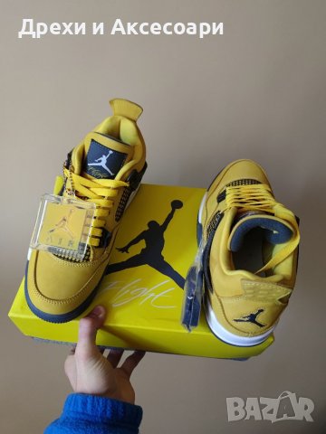 Nike Air Jordan 4 Retro Lightning Yellow Pikachu Нови Кецове Обувки Маратонки Размер 39 , снимка 2 - Кецове - 38295780