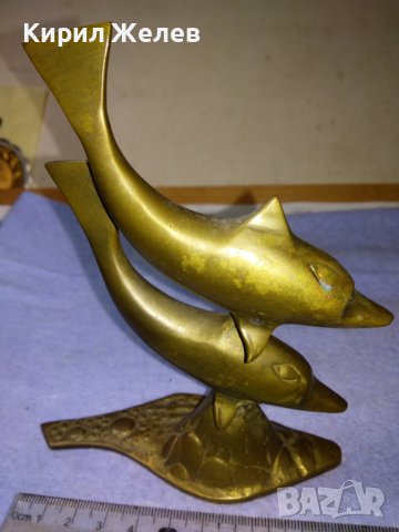КРАСИВИ ДЕЛФИНЧЕТА Декоративна ФИГУРАЛНА НАСТОЛНА МЕСИНГОВА СТАТУЕТКА - За ТЕМА ФАУНА ИНТЕРИОР 41397, снимка 9 - Статуетки - 43920958