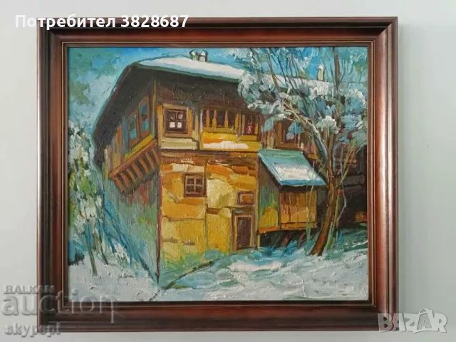 Картина,,Родопска къща,, , снимка 4 - Картини - 48266505