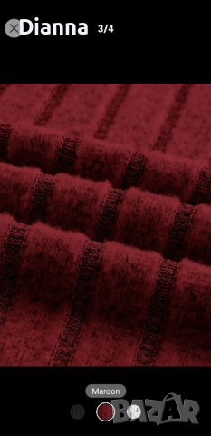 НОВА Дамска ежедневна рокля с дълъг ръкав цвят бордо на SHEIN, снимка 5 - Рокли - 43503948