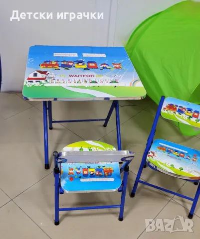 Детска сгъваема маса с два стола комплект , снимка 3 - Други - 49147037