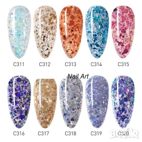 16ml CANNI Bright Sequin Series гел лак -16мл, снимка 12 - Продукти за маникюр - 39809999